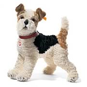 Steiff Foxy Mohair Fox Terrier White/Brown/Black Dog